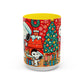 Yellow Santa Holiday Mug | Christmas Accent Coffee Mug (11,15oz)