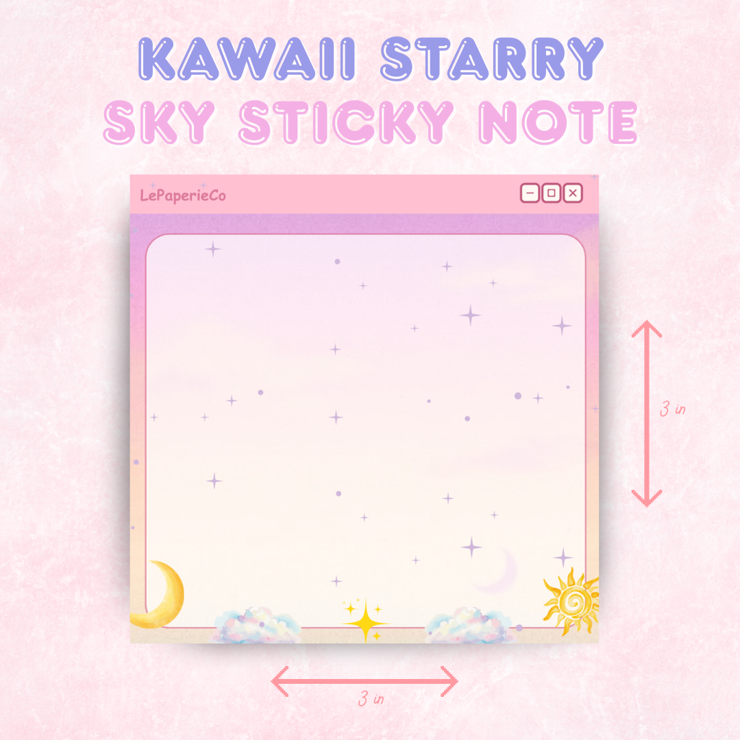 Kawaii Starry Sky Notepad | 50 pages (3x3 in)