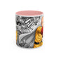 Anime Fist Coffee Mug  Dynamic Manga Collage Accent Mug (11/15 oz)