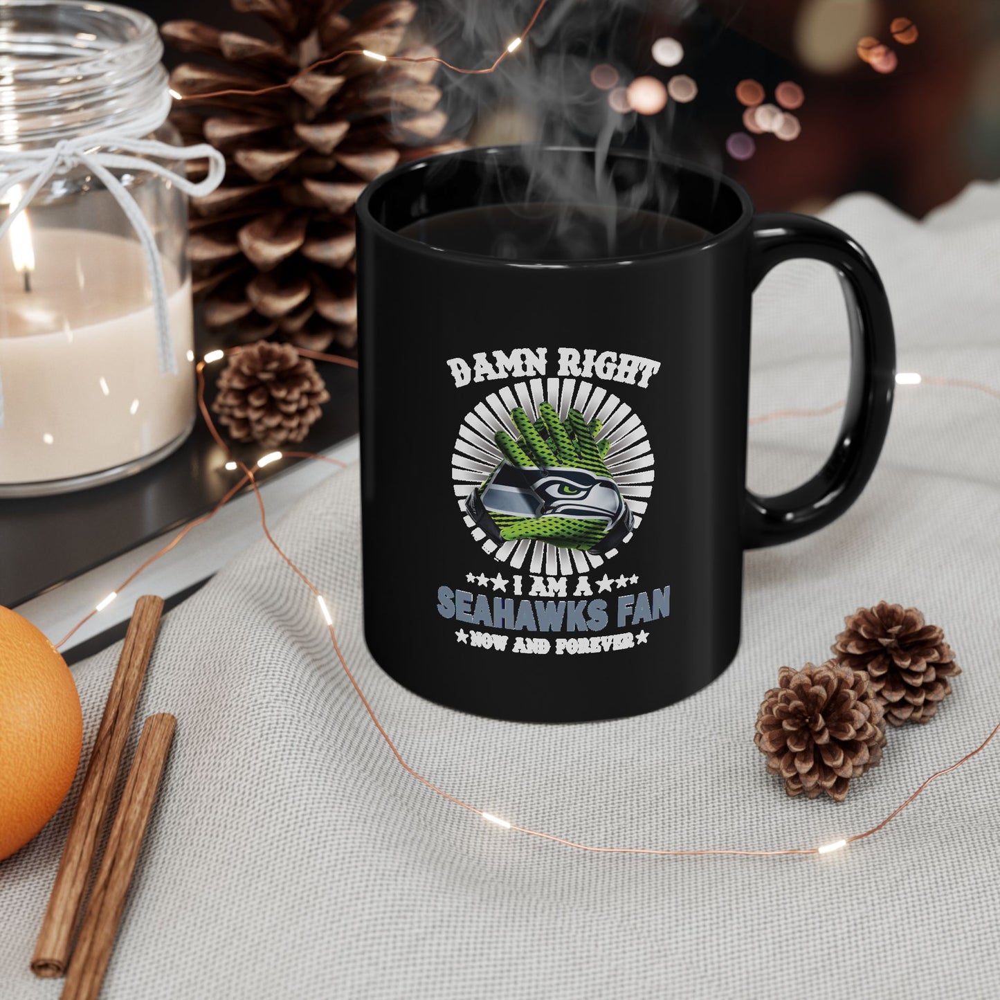 Seahawks Grunge Black Coffee Mug (11oz & 15oz)