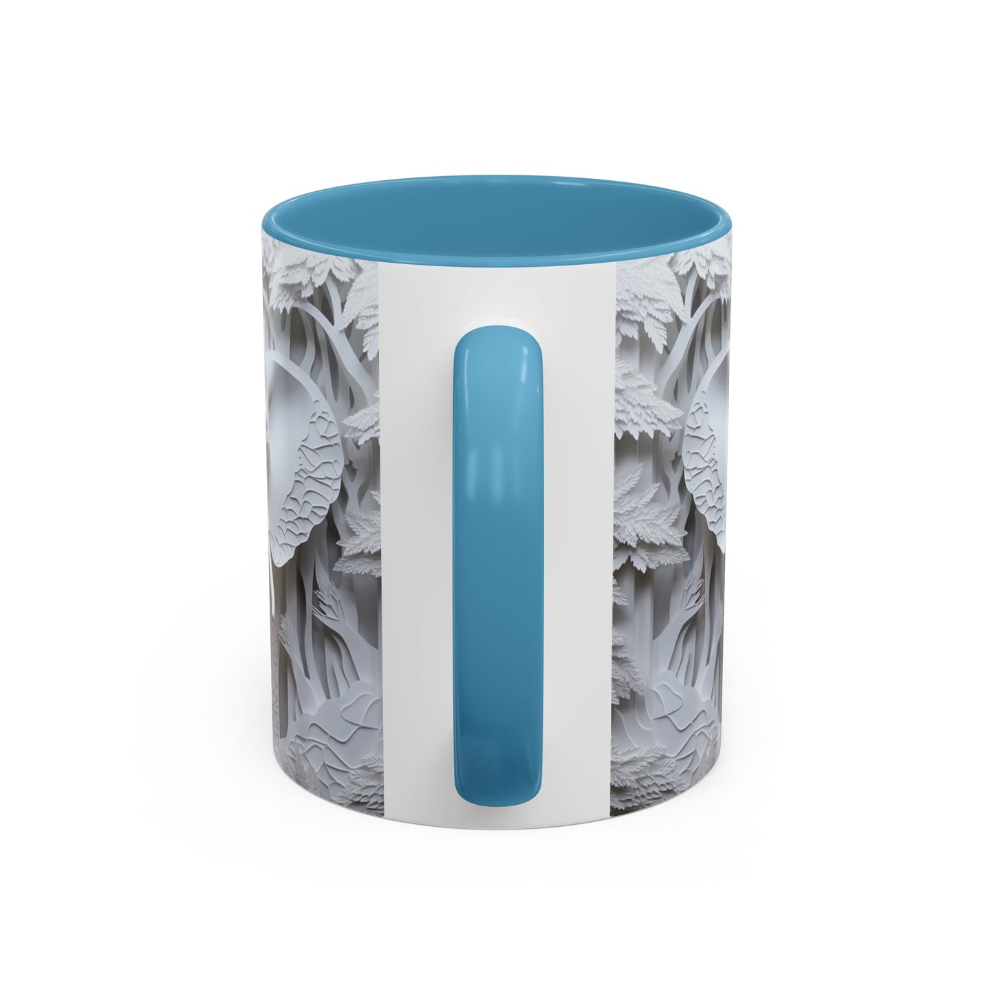 Elephant Relief Accent Coffee Mug — Grey Carved Jungle Design (11/15oz)