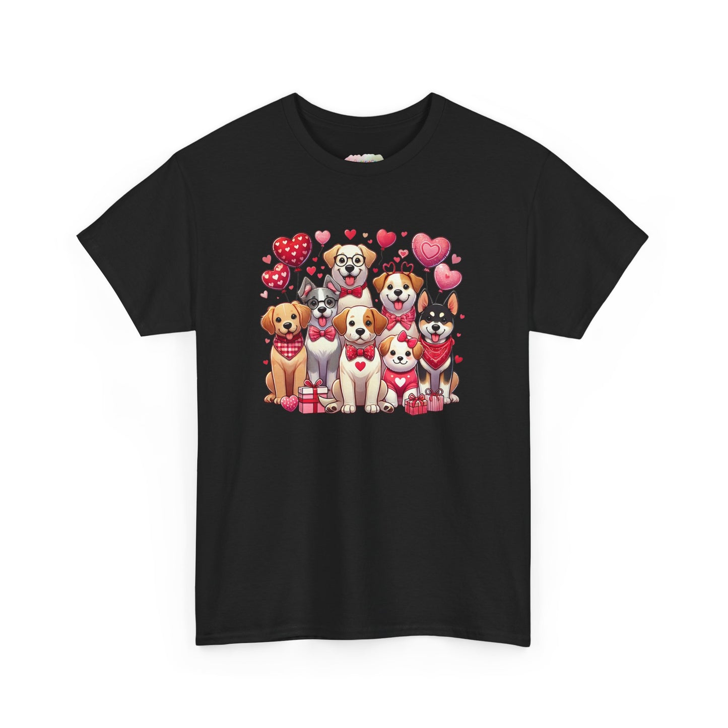 Valentine Puppies T-Shirt | Cute Dogs with Hearts, Valentine's Day Tee