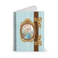 Princess Portrait Spiral Notebook | Ruled Journal, Blue Vintage Frame
