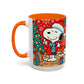Yellow Santa Holiday Mug | Christmas Accent Coffee Mug (11,15oz)