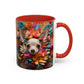 Chihuahua Floral Wreath Accent Coffee Mug — Colorful Pet Lover Gift (11/15oz)