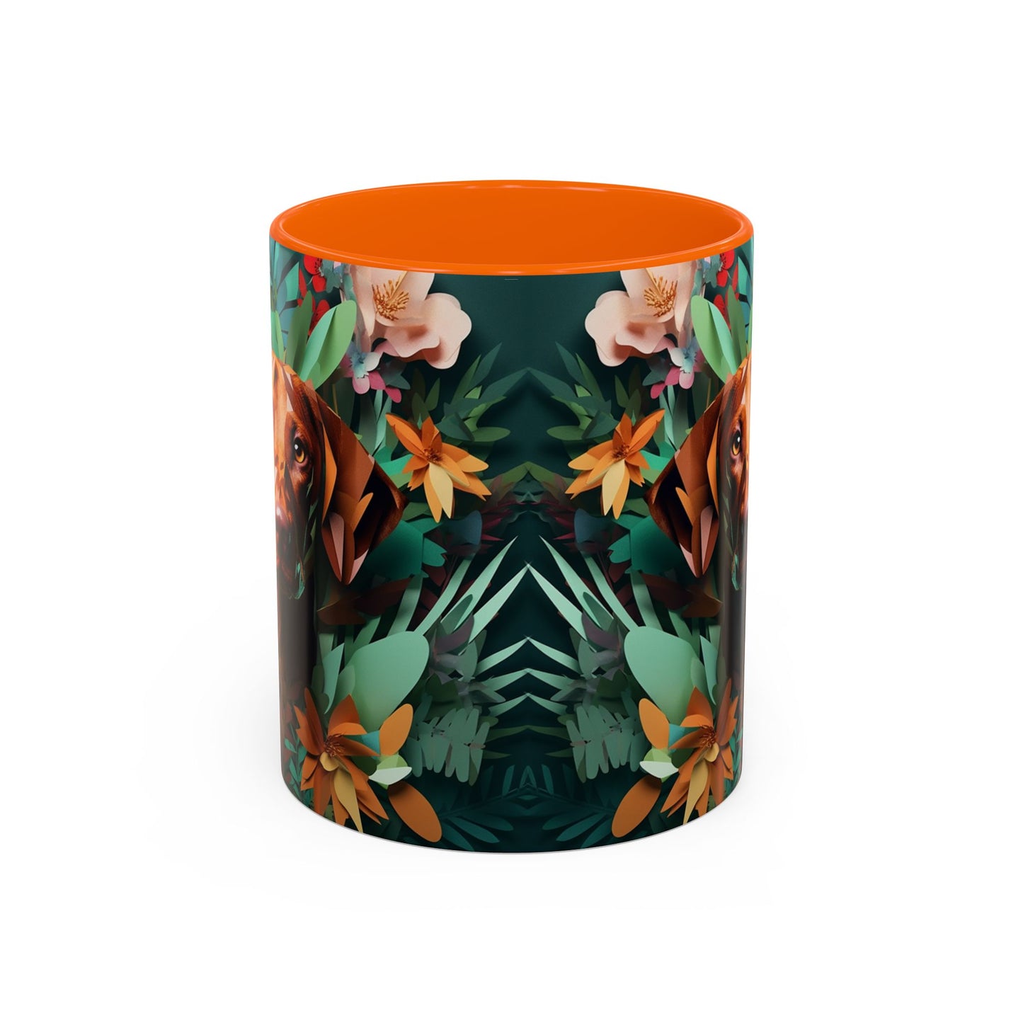 Vizsla Floral Accent Coffee Mug — Dog Portrait Botanical 11/15oz