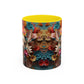 Chihuahua Floral Wreath Accent Coffee Mug Colorful Pet Lover Gift (11/15oz)