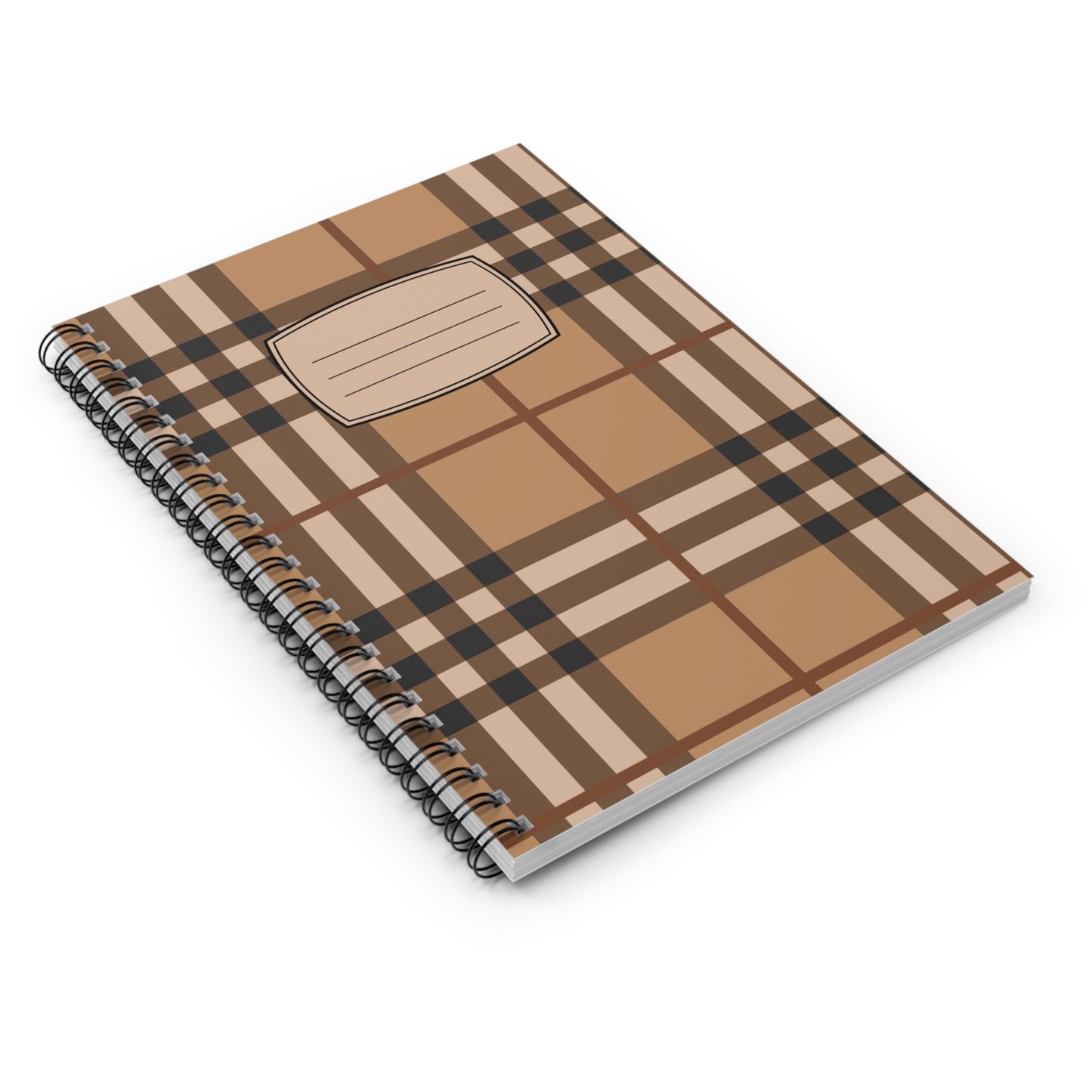 Brown Plaid Notebook Spiral Notebook | Ruled Lined Journal