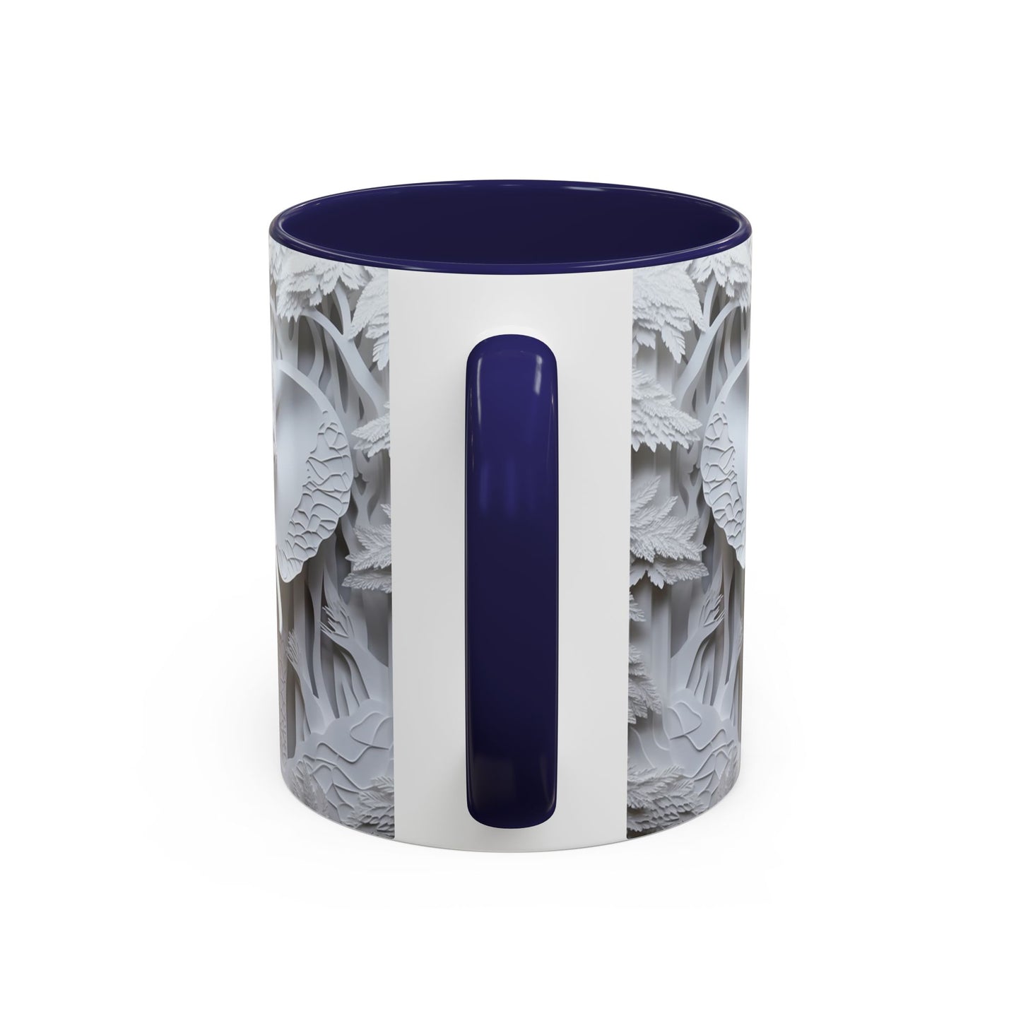 Elephant Relief Accent Coffee Mug — Grey Carved Jungle Design (11/15oz)