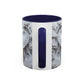 Elephant Relief Accent Coffee Mug  Grey Carved Jungle Design (11/15oz)