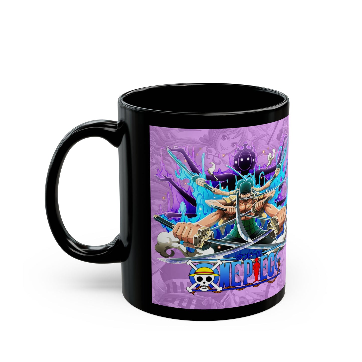 One Piece Anime Logo Black Mug Pirate Crew Coffee Cup
