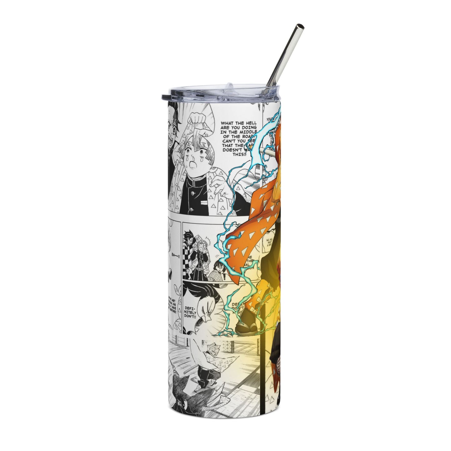 Anime Demon Slayer Inspired Style 20oz Stainless Tumbler  Color & Manga Panel Design