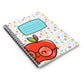 Cute Apple with Glasses Spiral Notebook | School Lined Journal, Kids Math Pattern