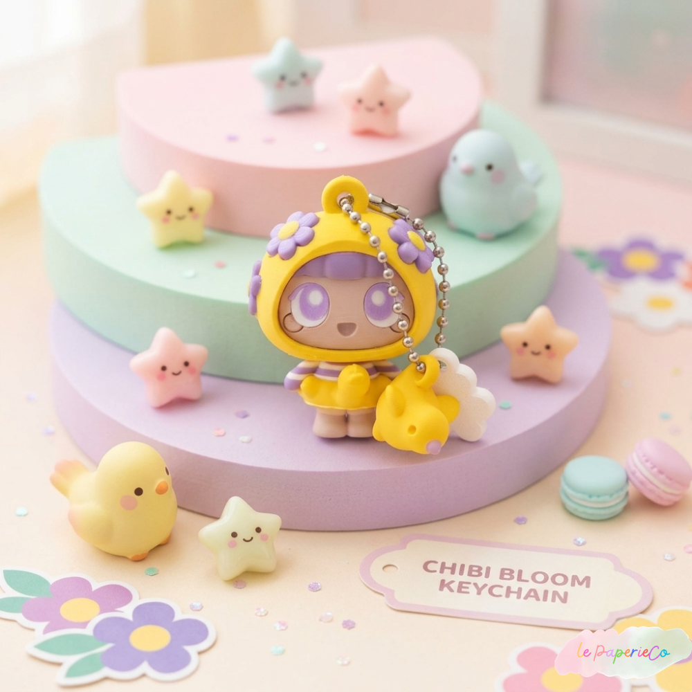 Kawaii Chibi Bloom Keychain