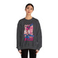 Cherry Anime Girl with Bat Crewneck Sweatshirt | Kawaii Japanese Text