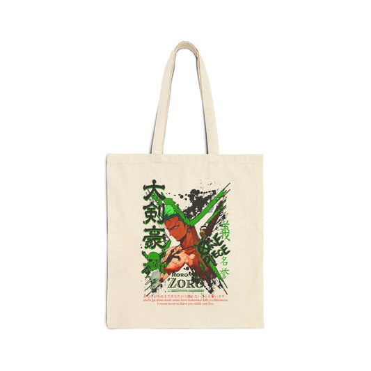 Zoro Art Canvas Tote Bag | One Piece Inspired Tote Bag
