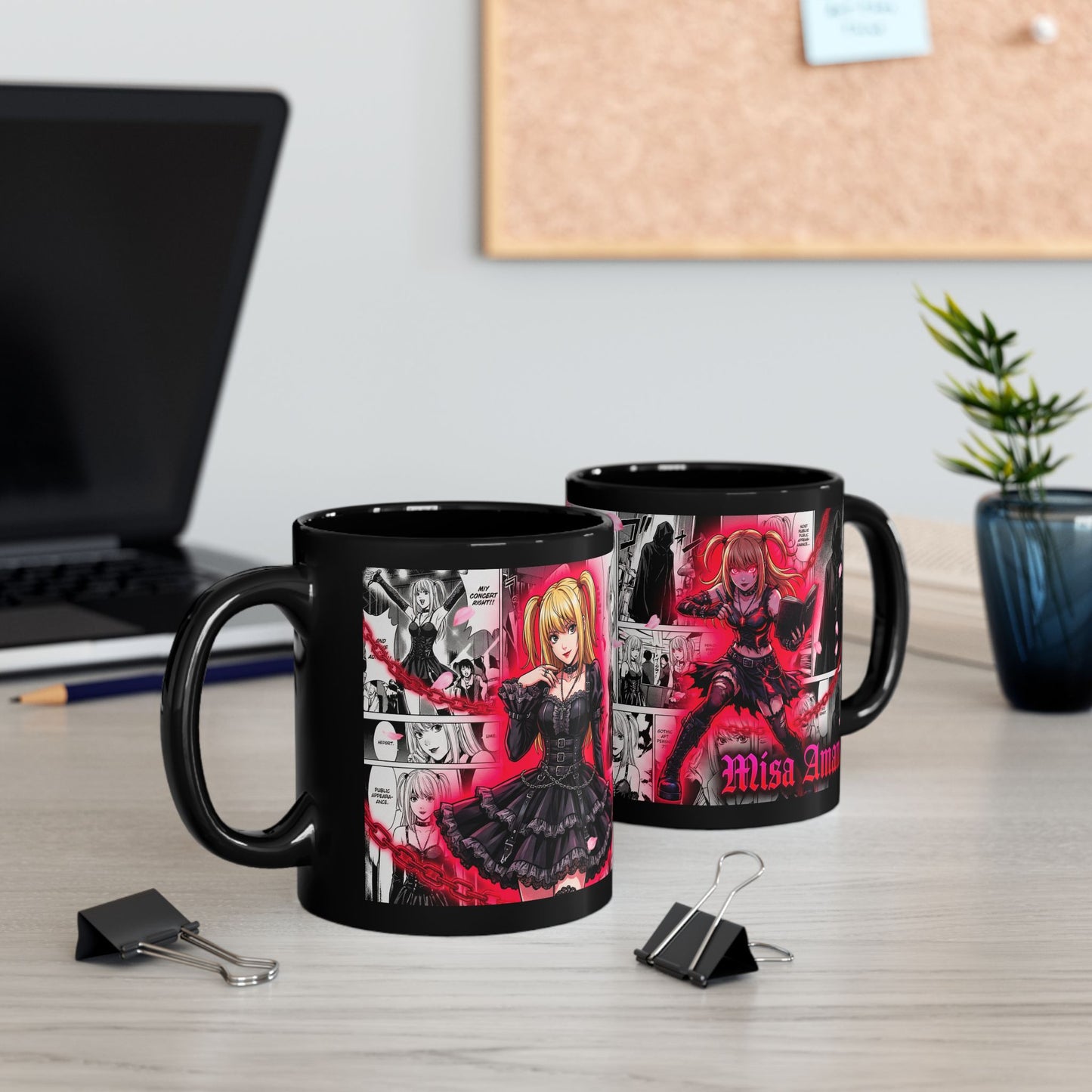 Misa Amane Anime Manga Black Ceramic Mug (11oz/15oz)