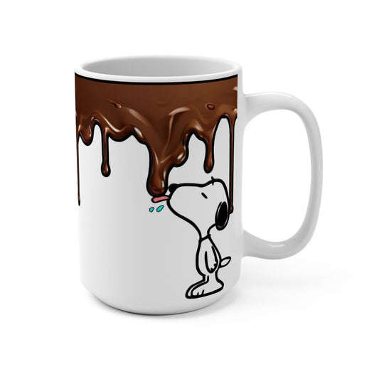 Snoopy Chocolate Drip Mug | 15oz Ceramic Coffee Cup