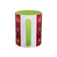 Clay Santa Pattern Mug | Christmas Snowflake Accent Coffee Mug