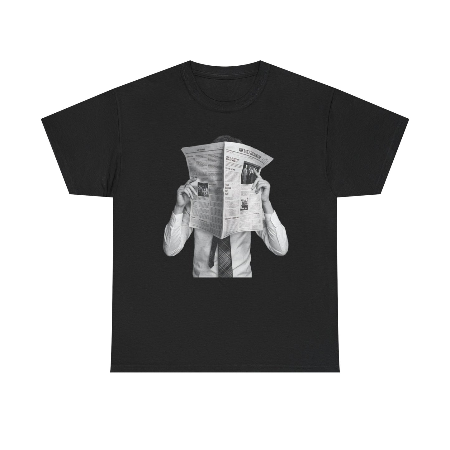 BTS  Reading Newspaper T-Shirt | Vintage Illustration, Retro Newsprint Tee
