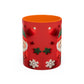 Cute Santa Pattern Accent Coffee Mug | Christmas Holiday Snowflakes