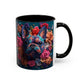 Floral French Bulldog Accent Coffee Mug  Colorful Dog Art 11/15oz