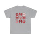 Red Paw Prints and Bows Tee | Cute Cat Dog Paw Heart Pattern