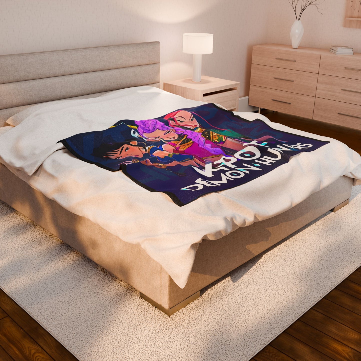 Kpop Demon Hunters Throw Blanket | Plush Velveteen Blanket