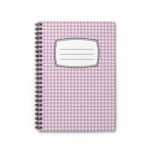 Lavender Gingham Notebook Spiral Notebook | Ruled Journal