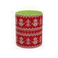 Snowman Knit Pattern Accent Mug | Christmas Holiday Coffee Cup