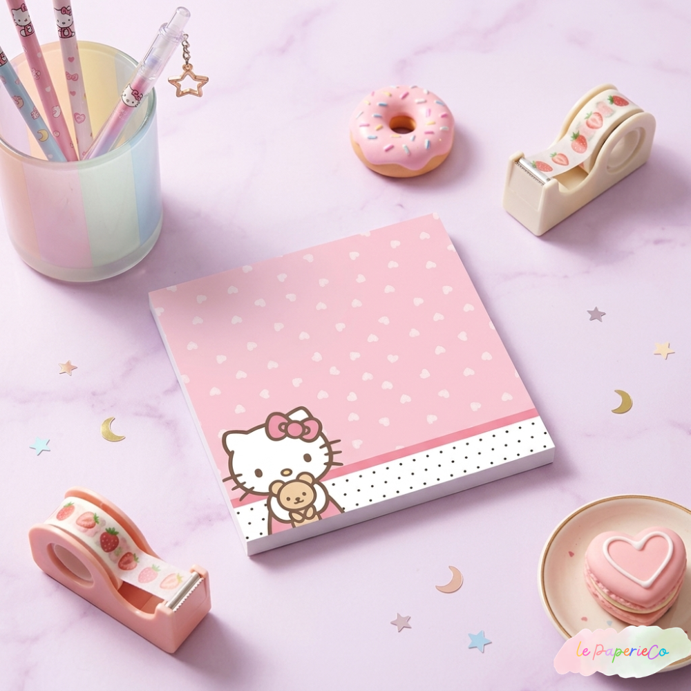Kawaii Hello Kitty Notepad | 3x3 in, 50 pages
