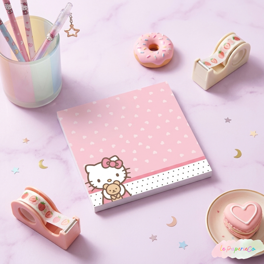 Kawaii Hello Kitty Notepad | 3x3 in, 50 pages