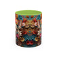 Chihuahua Floral Wreath Accent Coffee Mug Colorful Pet Lover Gift (11/15oz)