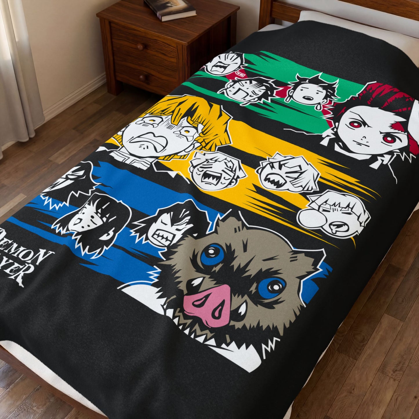 Demon Slayer Chibi Character Velveteen Plush Blanket