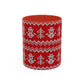 Snowman Knit Pattern Accent Mug | Christmas Holiday Coffee Cup