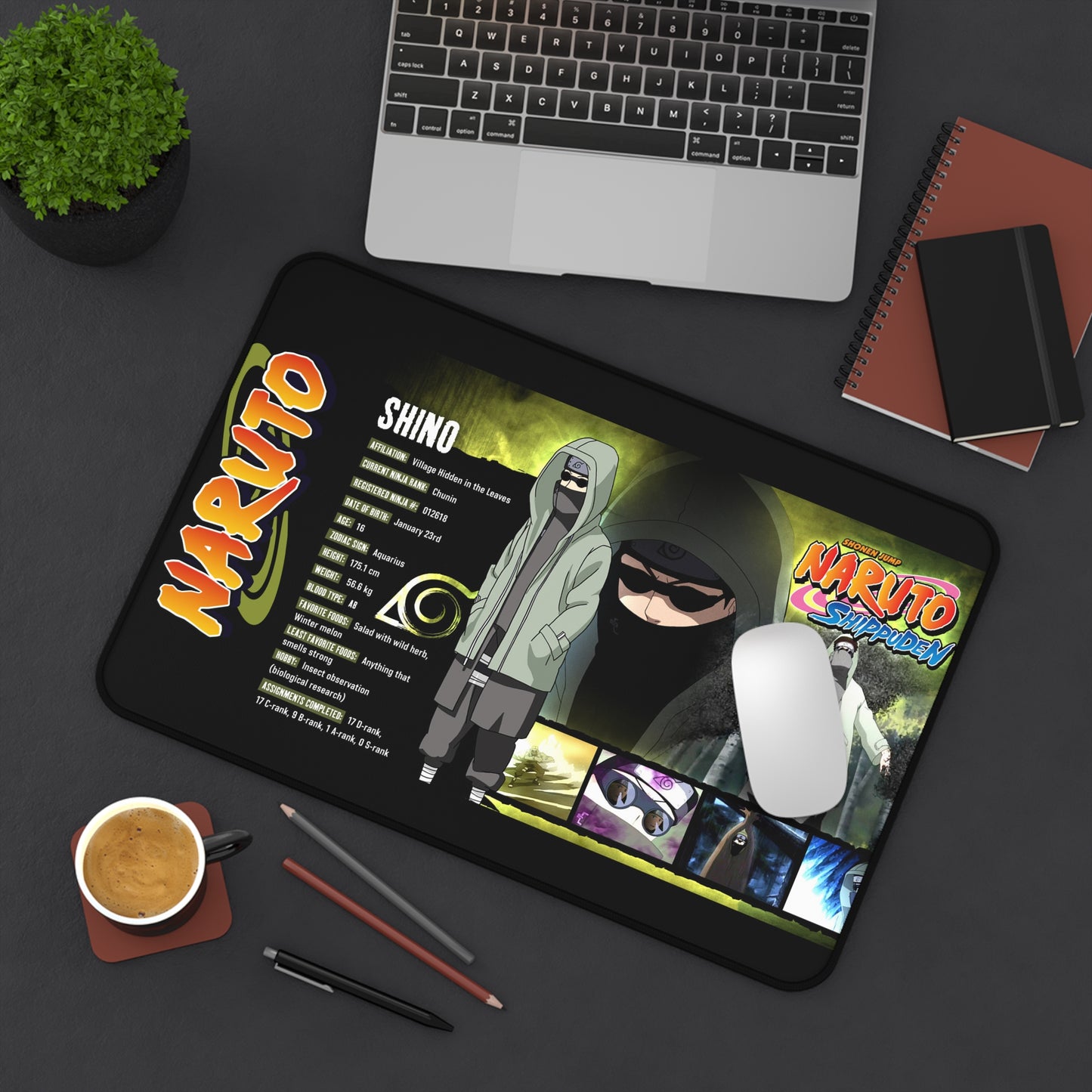 Naruto Shino Desk Mat | Anime Gaming Mousepad