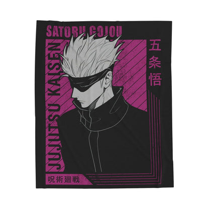 Satoru Gojo Graphic Velveteen Blanket | Anime Character Throw