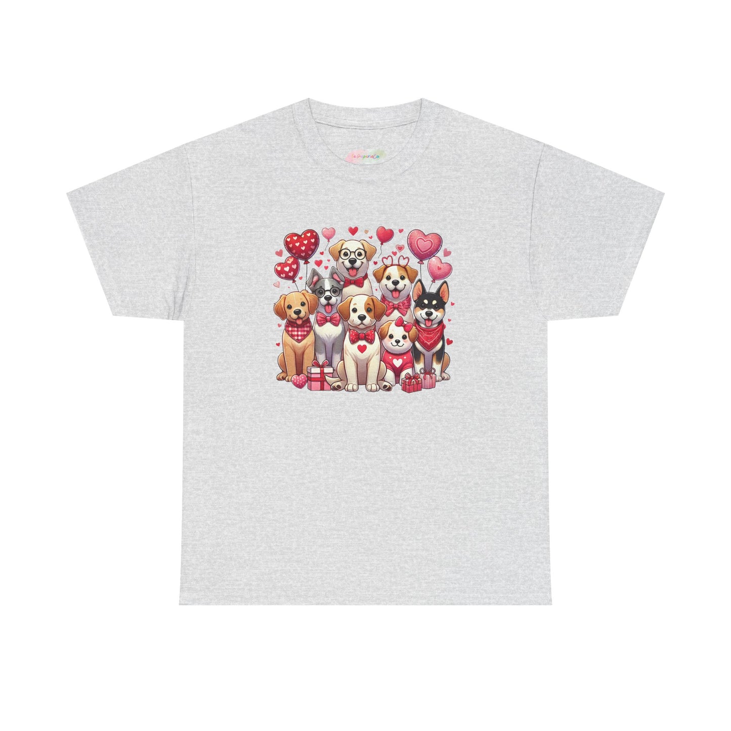 Valentine Puppies T-Shirt | Cute Dogs with Hearts, Valentine's Day Tee