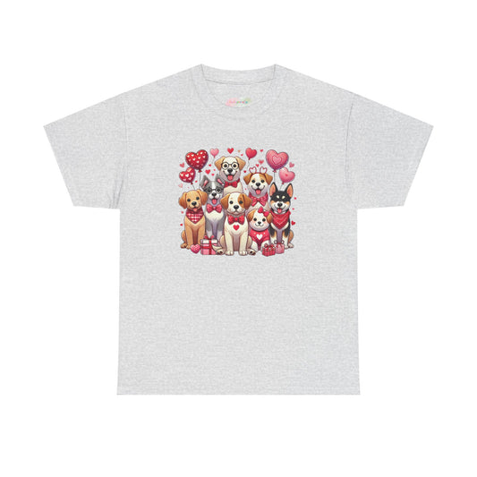 Valentine Puppies T-Shirt | Cute Dogs with Hearts, Valentine's Day Tee