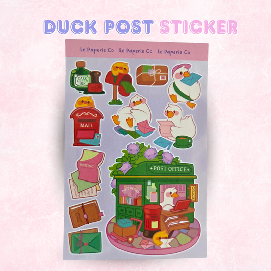 Duck Post Office Sticker Sheet | Happy Mail Planner Decal