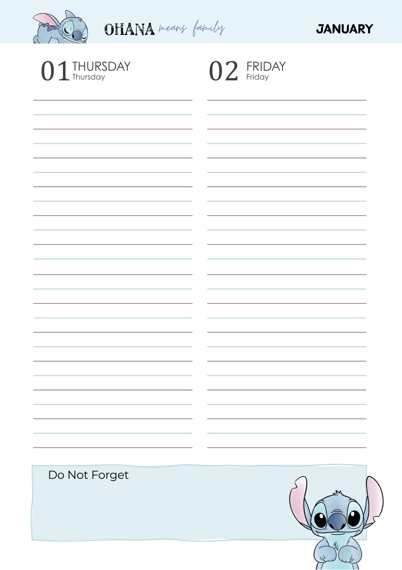 Stitch Inspired 2026 Planner | Digital Download