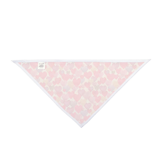 Valentine Watercolor Hearts Pet Bandana – Romantic Pink Dog & Cat Accessory