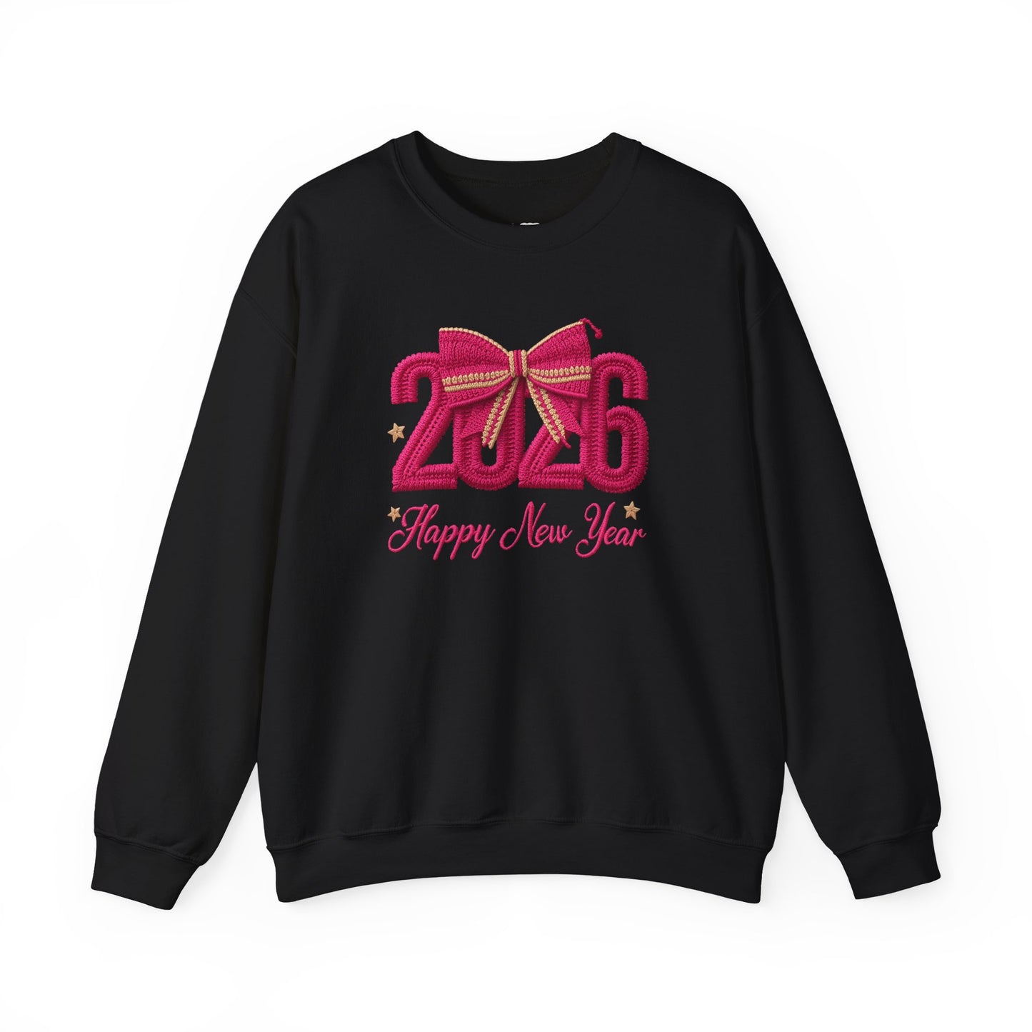 2026 Happy New Year Tee  Festive Pink Bow Celebration T-Shirt