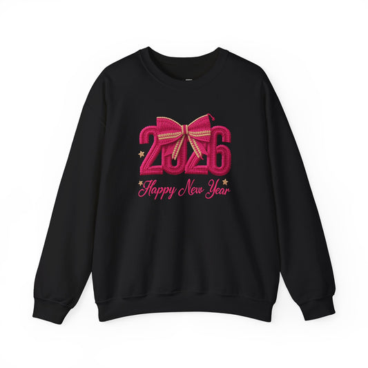 2026 Happy New Year Tee  Festive Pink Bow Celebration T-Shirt