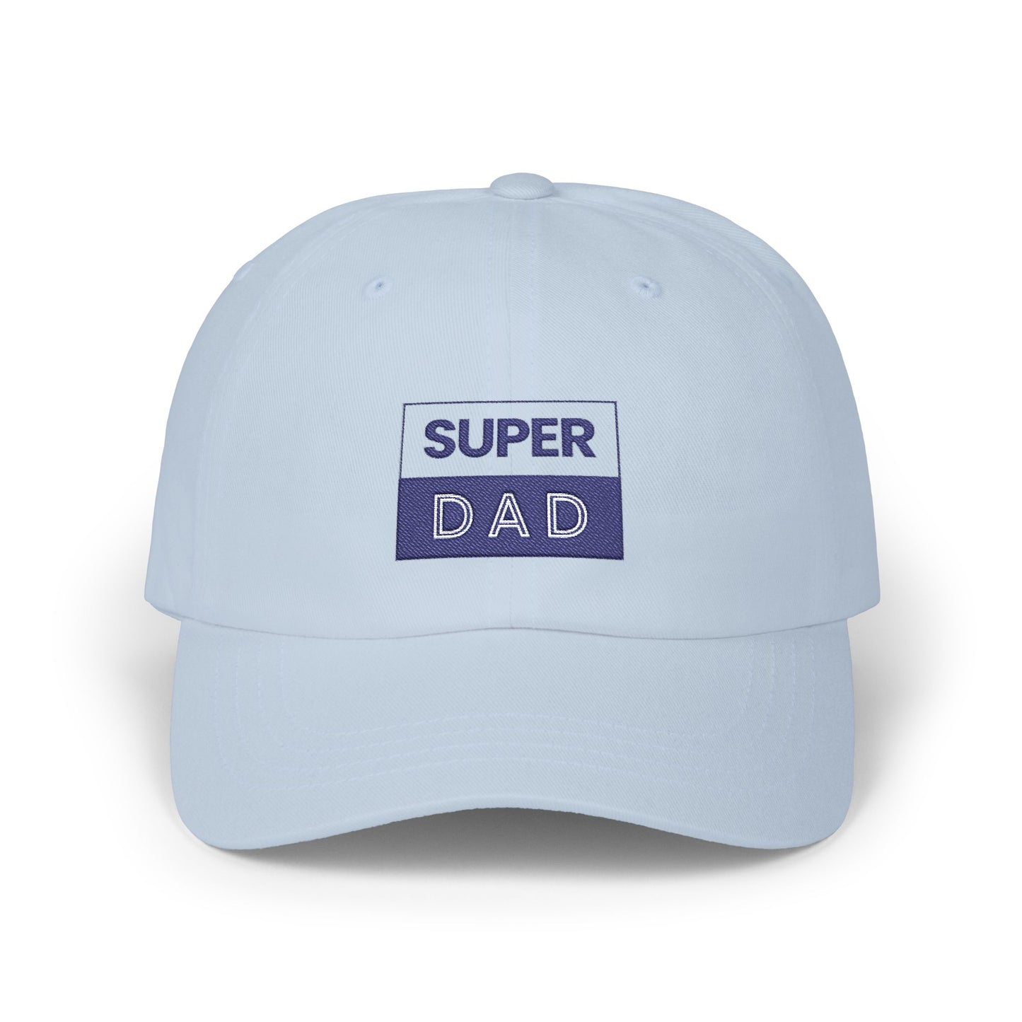 Super Dad embroidered logo Classic Dad Cap | White baseball hat