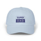 Super Dad embroidered logo Classic Dad Cap | White baseball hat