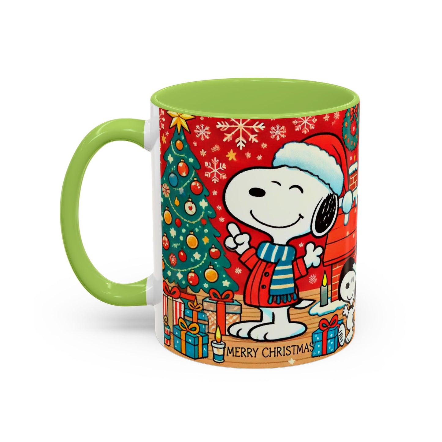 Yellow Santa Holiday Mug | Christmas Accent Coffee Mug (11,15oz)