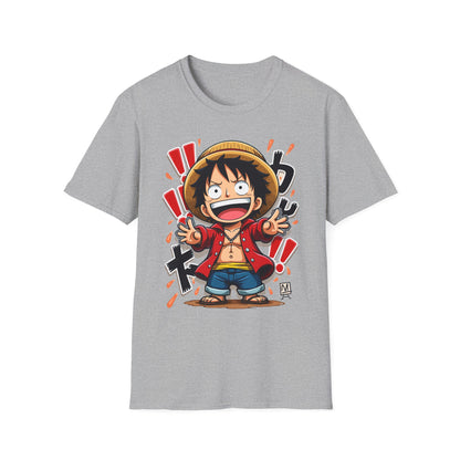 Luffy Graphic T-Shirt | Chibi Straw Hat Pirate Anime Tee| Le Paperie Co