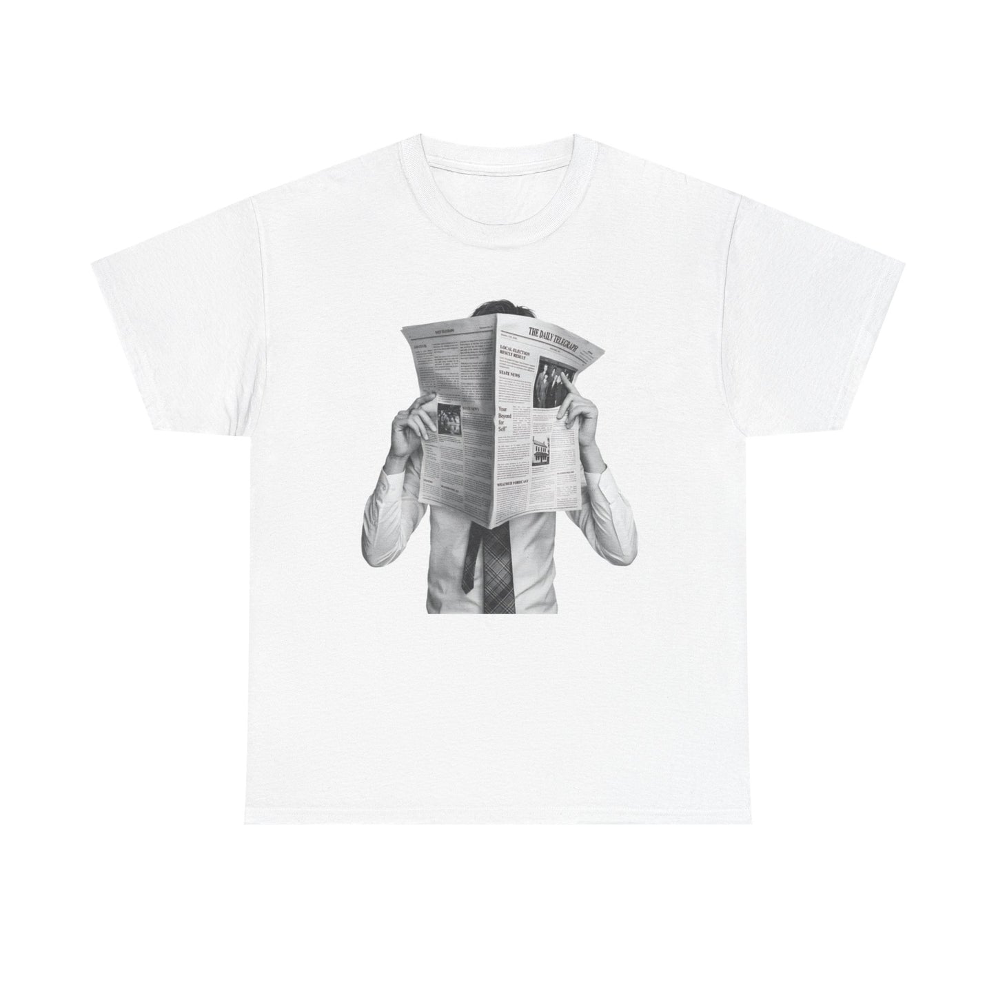 BTS  Reading Newspaper T-Shirt | Vintage Illustration, Retro Newsprint Tee