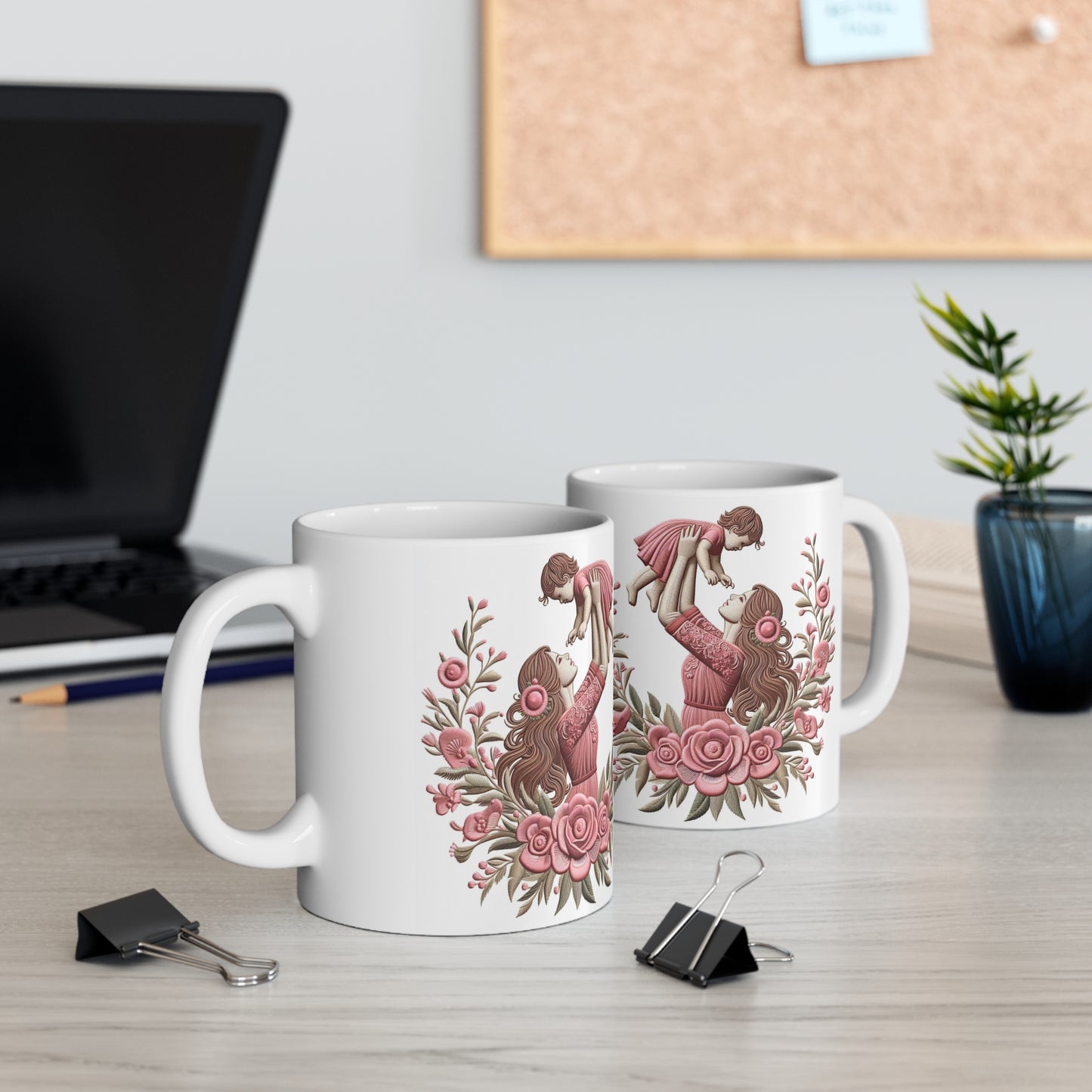 Mama and Baby Floral Mug – Mom and Baby Love 11oz Ceramic Coffee Cup